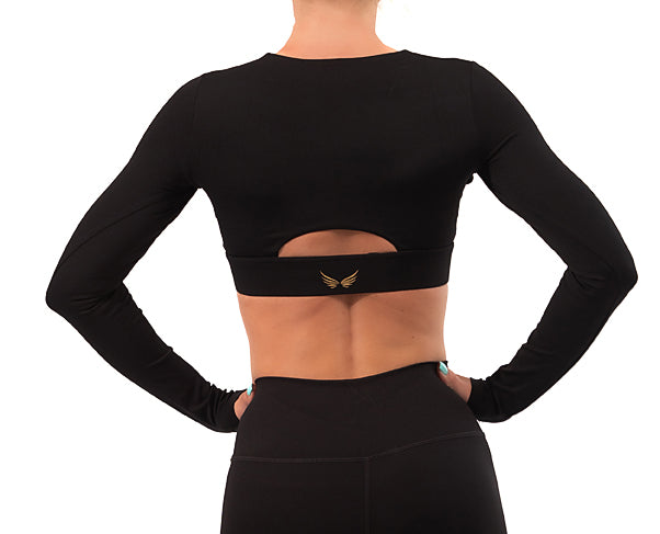 NKD V Zip up long sleeve -Black